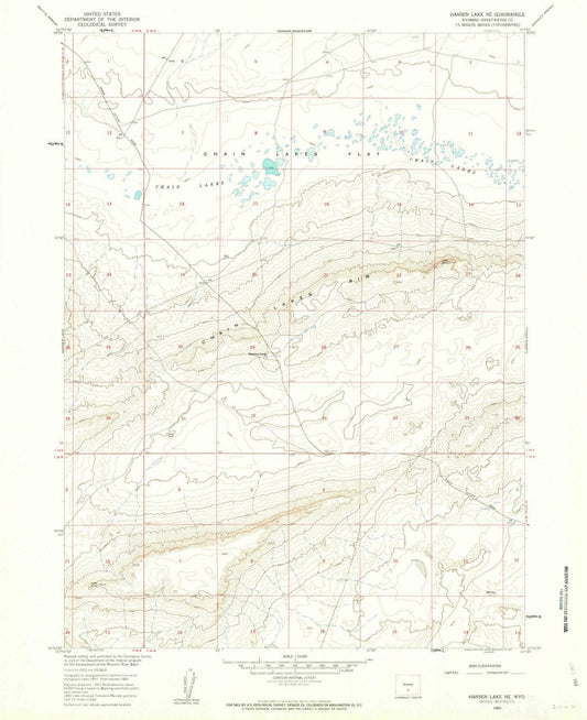 1960 Hansen Lake, WY - Wyoming - USGS Topographic Map