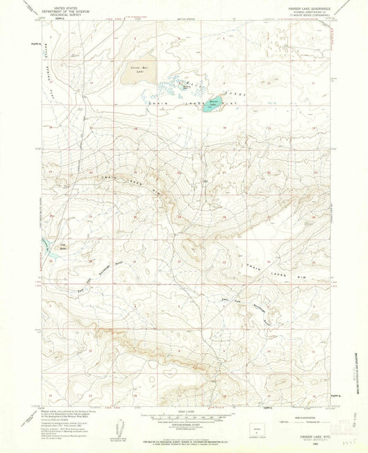 1960 Hansen Lake, WY - Wyoming - USGS Topographic Map v2