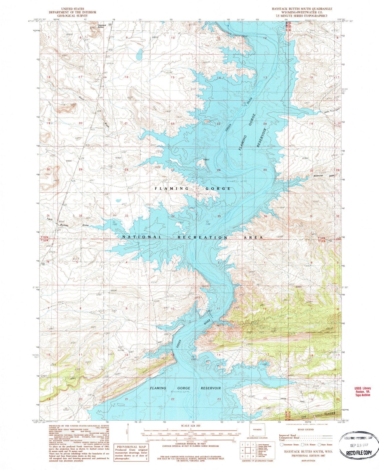 1987 Haystack Buttes South, WY - Wyoming - USGS Topographic Map