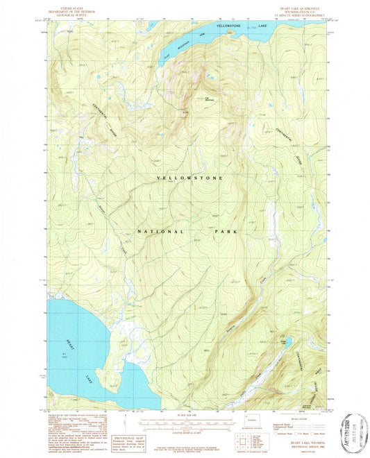 1986 Heart Lake, WY - Wyoming - USGS Topographic Map