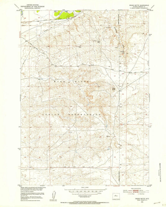 1951 Indian Butte, WY - Wyoming - USGS Topographic Map