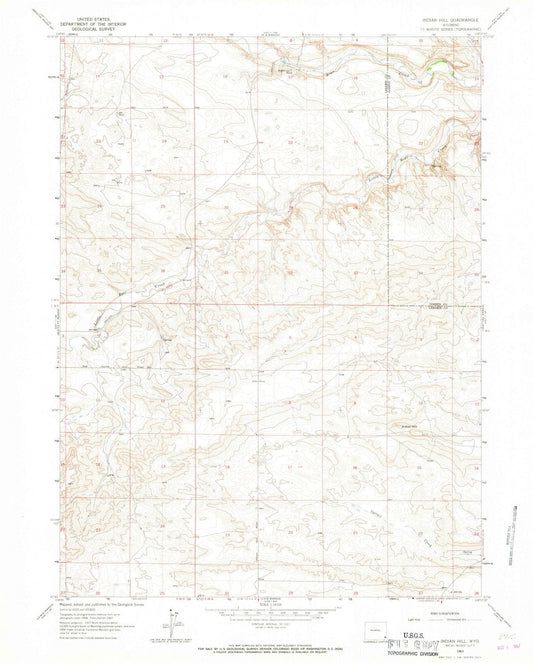 1963 Indian Hill, WY - Wyoming - USGS Topographic Map