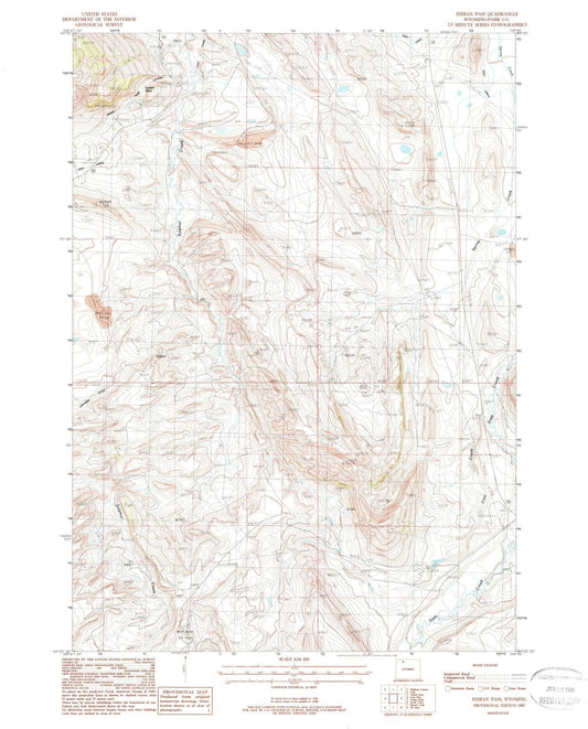 1987 Indian Pass, WY - Wyoming - USGS Topographic Map