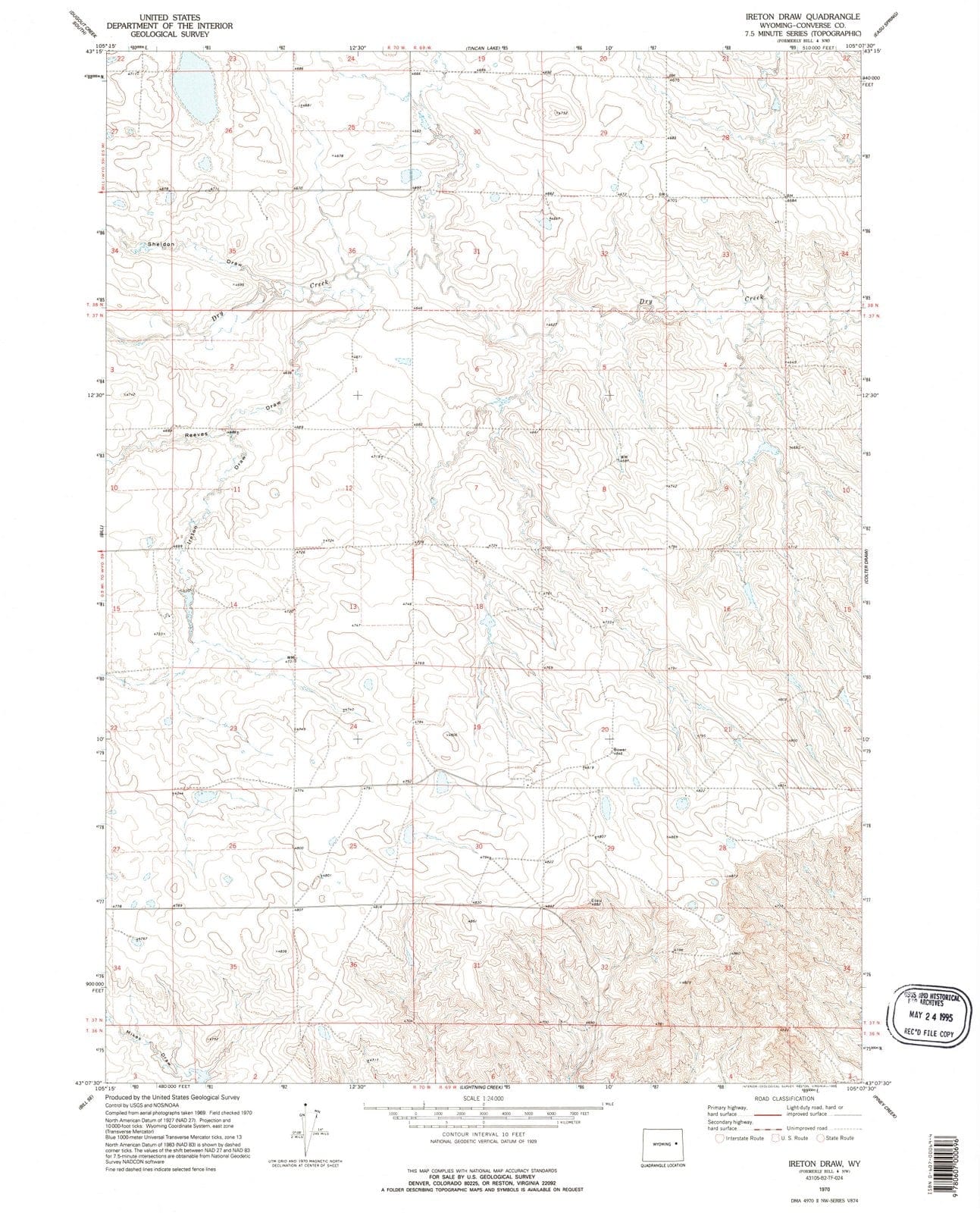 1970 Iretonraw, WY - Wyoming - USGS Topographic Map