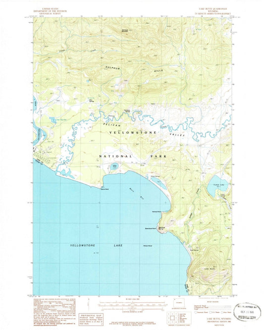 1986 Lake Butte, WY - Wyoming - USGS Topographic Map