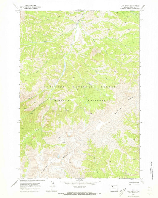 1970 Lake Creek, WY - Wyoming - USGS Topographic Map