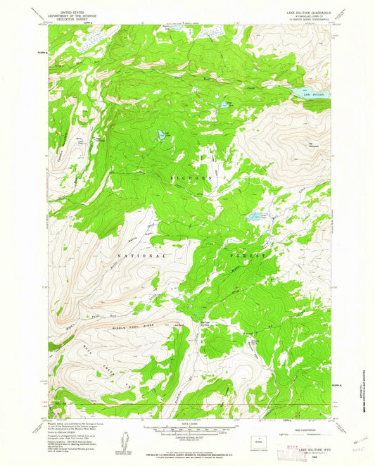 1960 Lake Solitude, WY - Wyoming - USGS Topographic Map