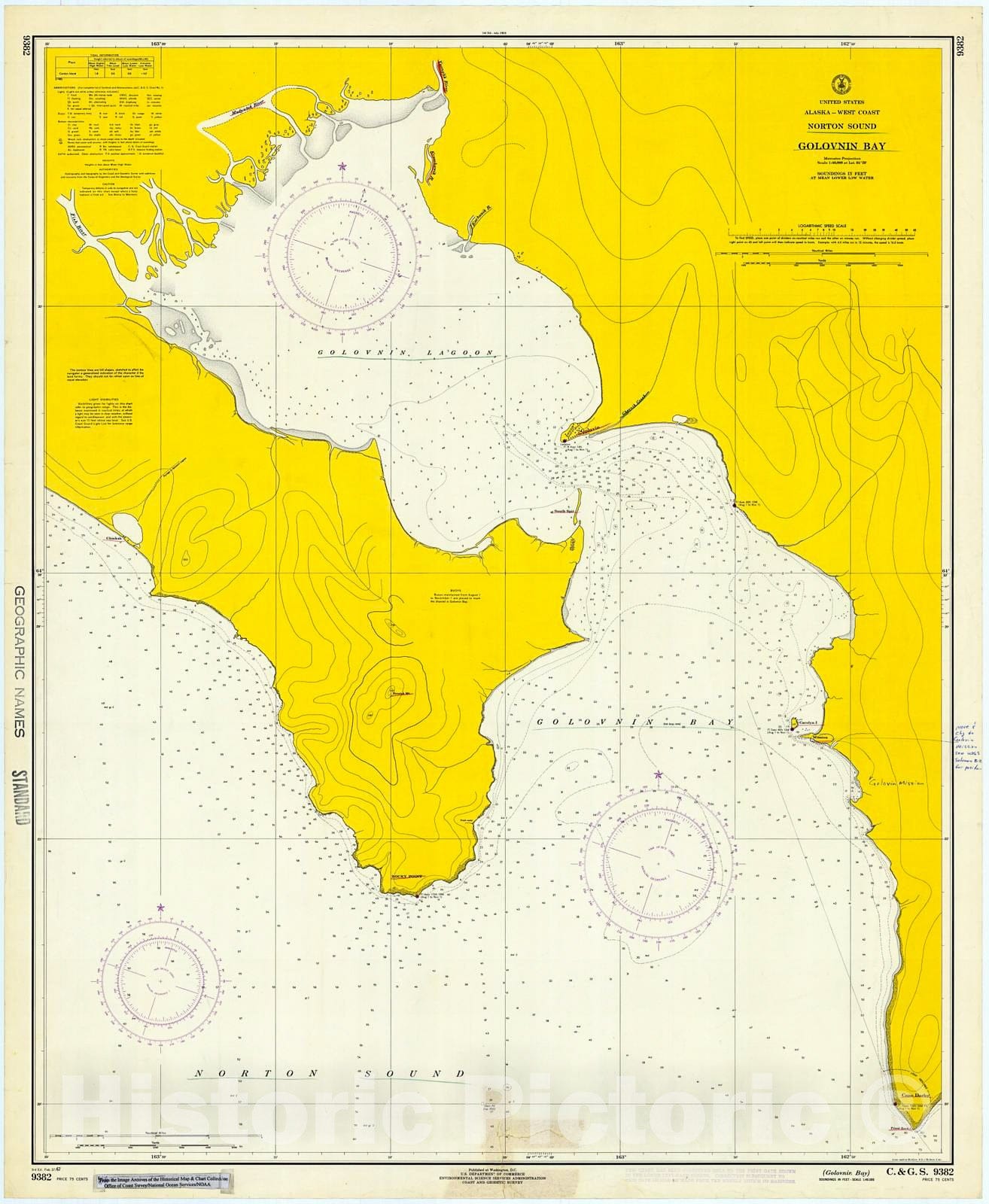 Historic Nautical Map - Golovin Bay, 1967 NOAA Chart - Alaska (AK) - Vintage Wall Art