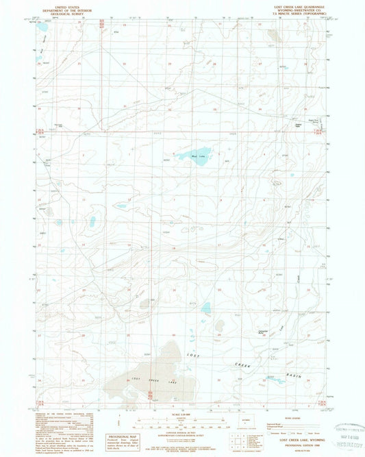 1988 Lost Creek Lake, WY - Wyoming - USGS Topographic Map
