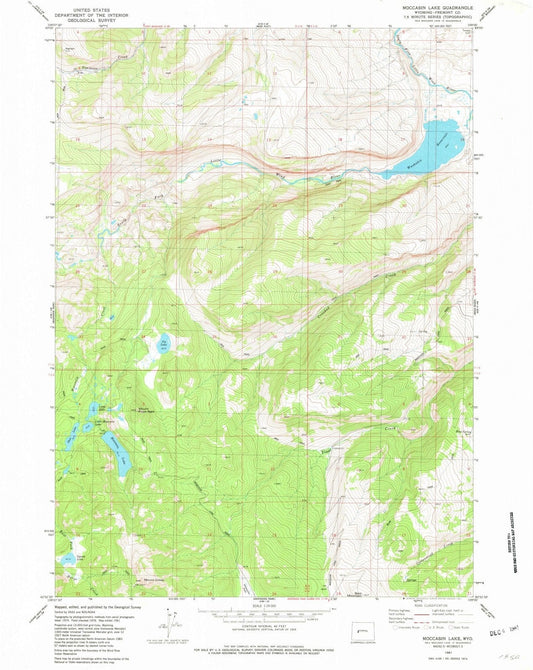 1981 Moccasin Lake, WY - Wyoming - USGS Topographic Map