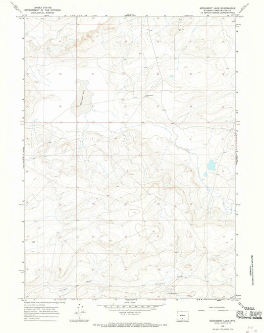 1966 Monument Lake, WY - Wyoming - USGS Topographic Map