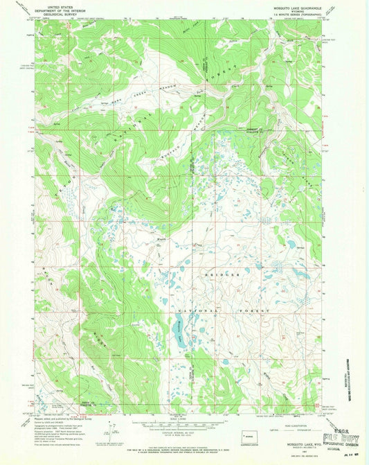 1967 Mosquito Lake, WY - Wyoming - USGS Topographic Map