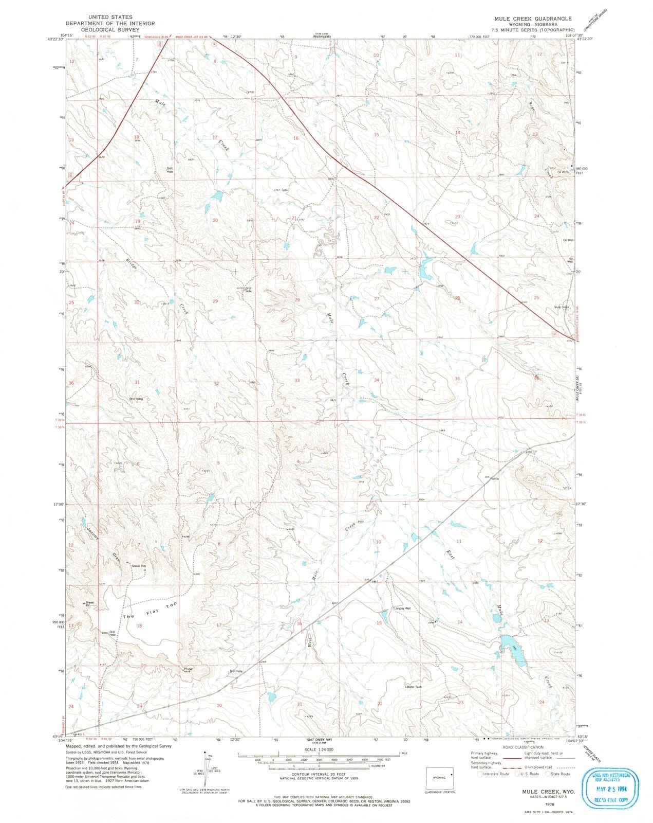 1978 Mule Creek, WY - Wyoming - USGS Topographic Map v2