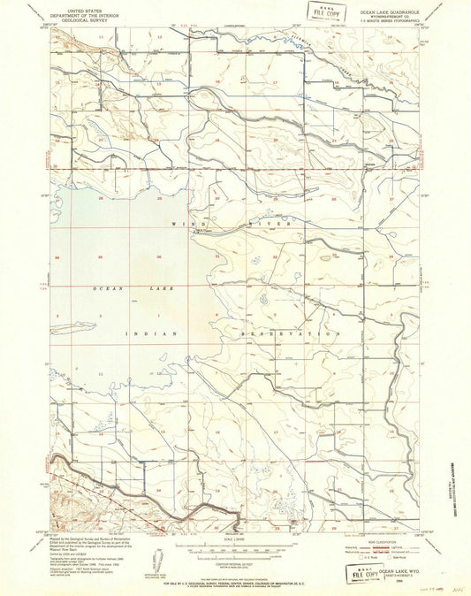 1950 Ocean Lake, WY - Wyoming - USGS Topographic Map