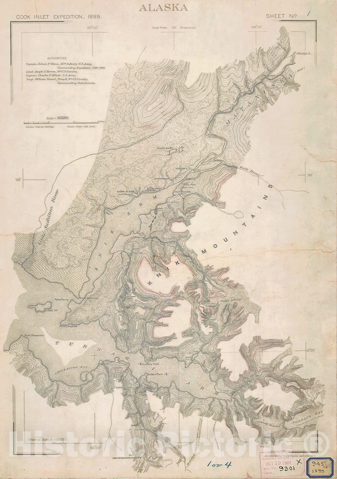 Historic Nautical Map - Cook Inlet Expedition, 1899 NOAA Chart - Alaska (AK) - Vintage Wall Art, v2