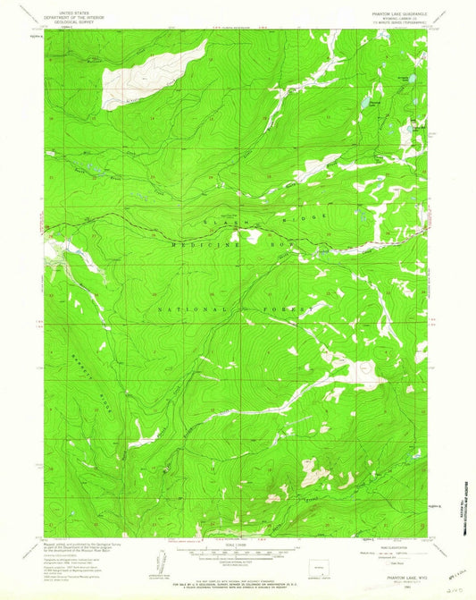 1961 Phantom Lake, WY - Wyoming - USGS Topographic Map