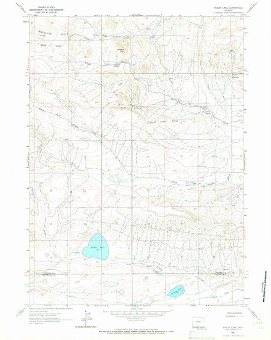 1961 Picket Lake, WY - Wyoming - USGS Topographic Map