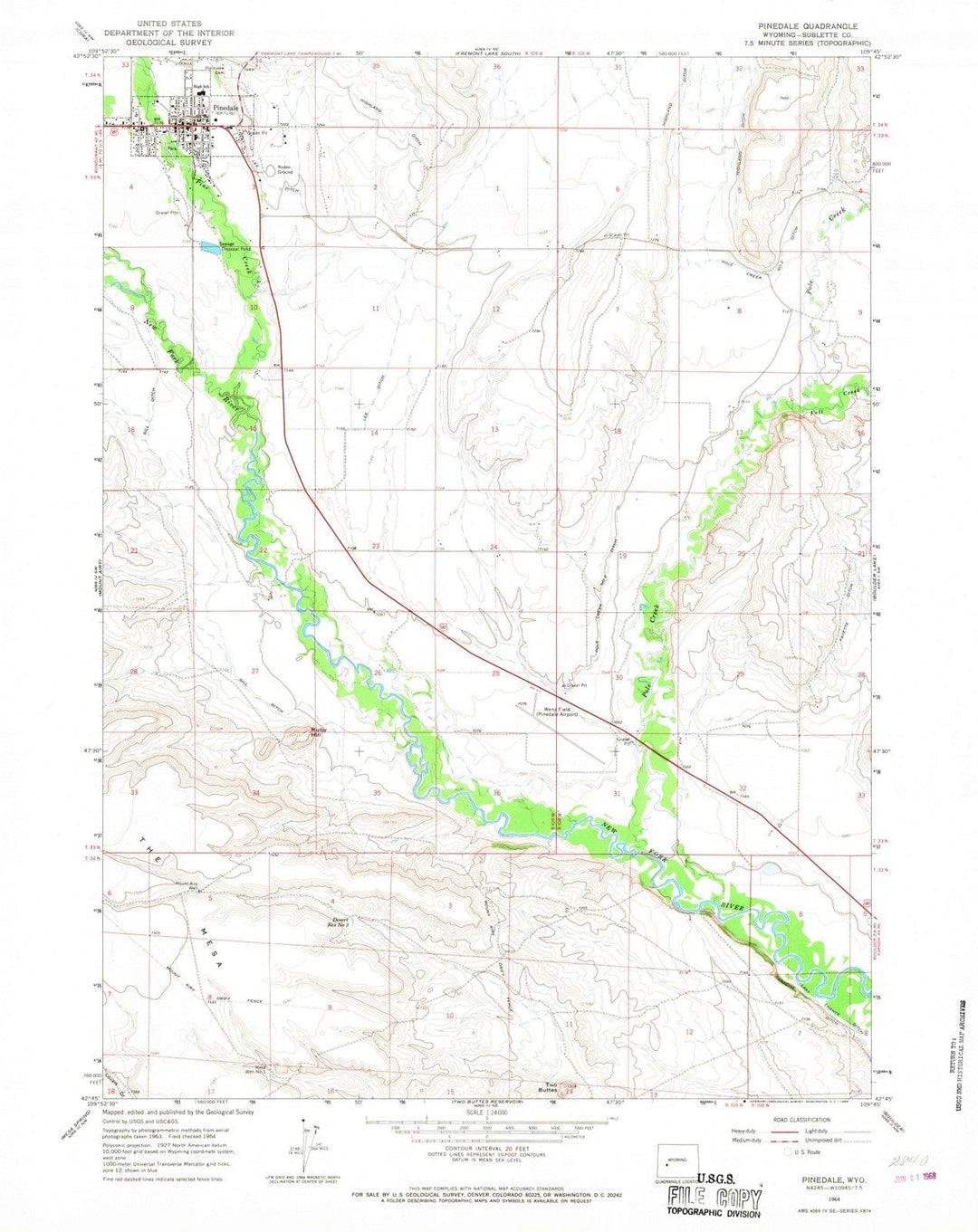 1964 Pinedale, WY - Wyoming - USGS Topographic Map