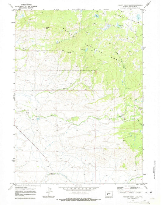 1969 Pocket Creek Lake, WY - Wyoming - USGS Topographic Map