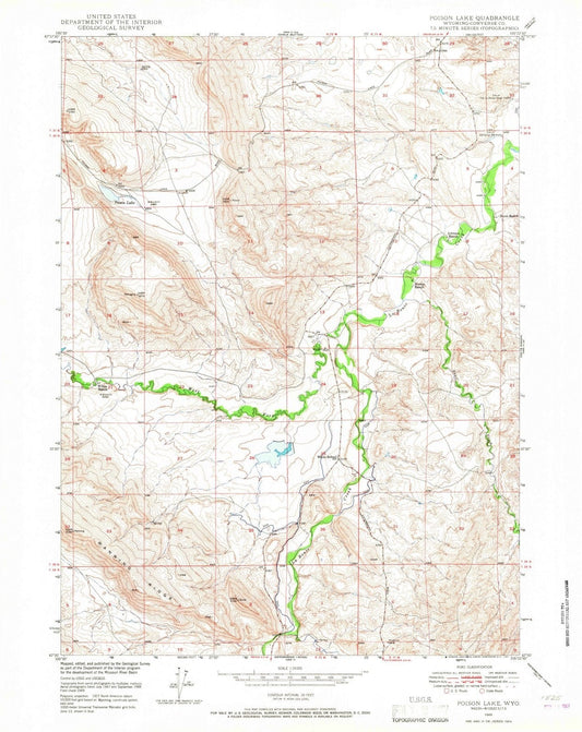 1949 Poison Lake, WY - Wyoming - USGS Topographic Map