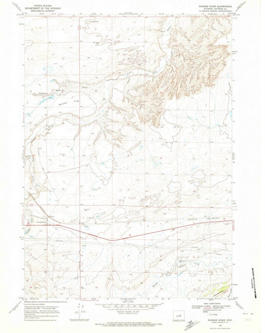 1968 Powder River, WY - Wyoming - USGS Topographic Map