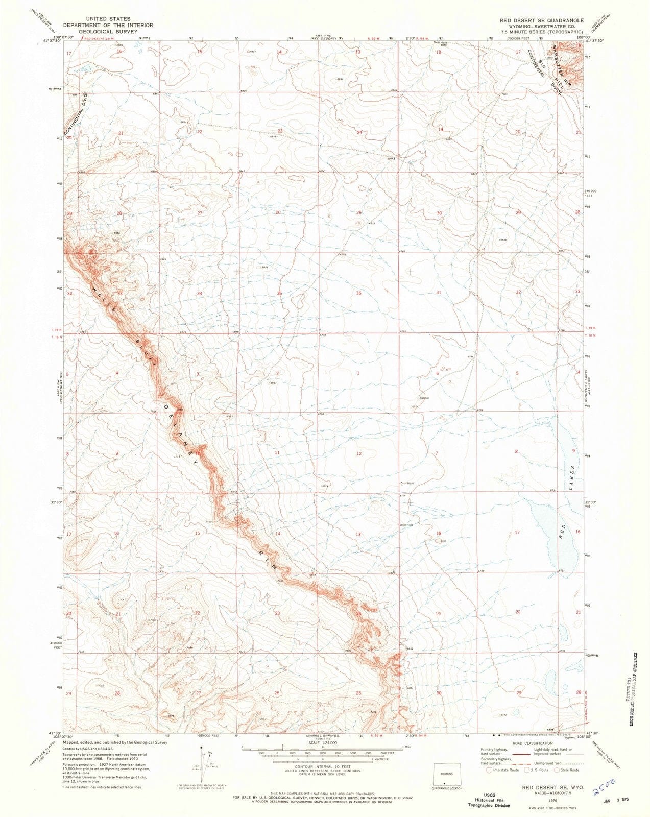 1970 Redesert, WY - Wyoming - USGS Topographic Map v2