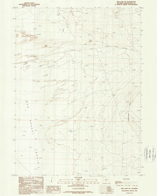 1988 Red Lake, WY - Wyoming - USGS Topographic Map