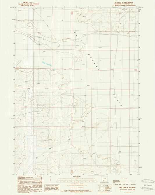 1988 Red Lake, WY - Wyoming - USGS Topographic Map v2