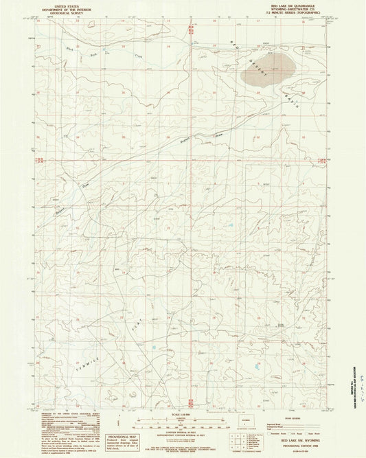 1988 Red Lake, WY - Wyoming - USGS Topographic Map v3