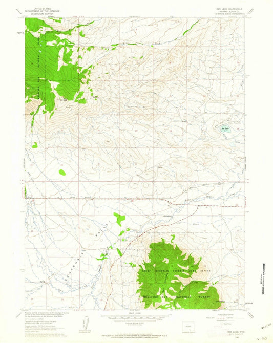 1961 Rex Lake, WY - Wyoming - USGS Topographic Map