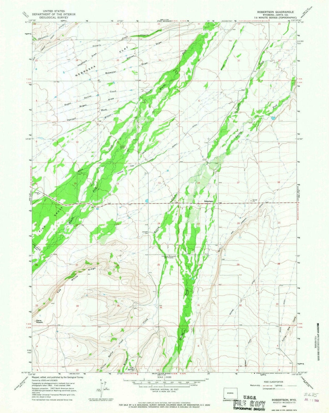 1964 Robertson, WY - Wyoming - USGS Topographic Map