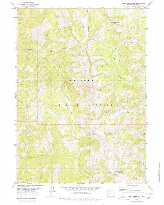 1980 Rock Lake Peak, WY - Wyoming - USGS Topographic Map
