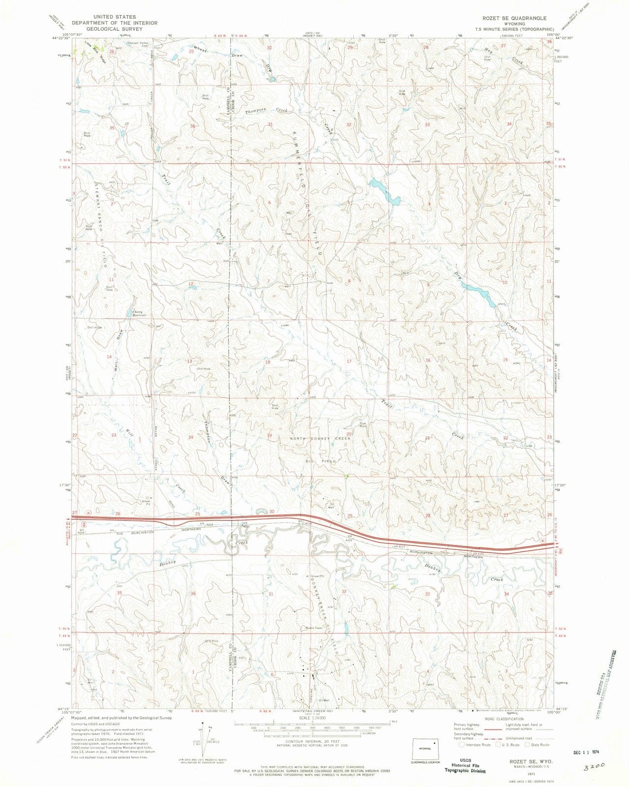 1971 Rozet, WY - Wyoming - USGS Topographic Map v3