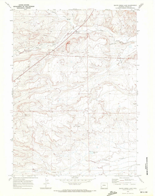1969 Shute Creek Lake, WY - Wyoming - USGS Topographic Map