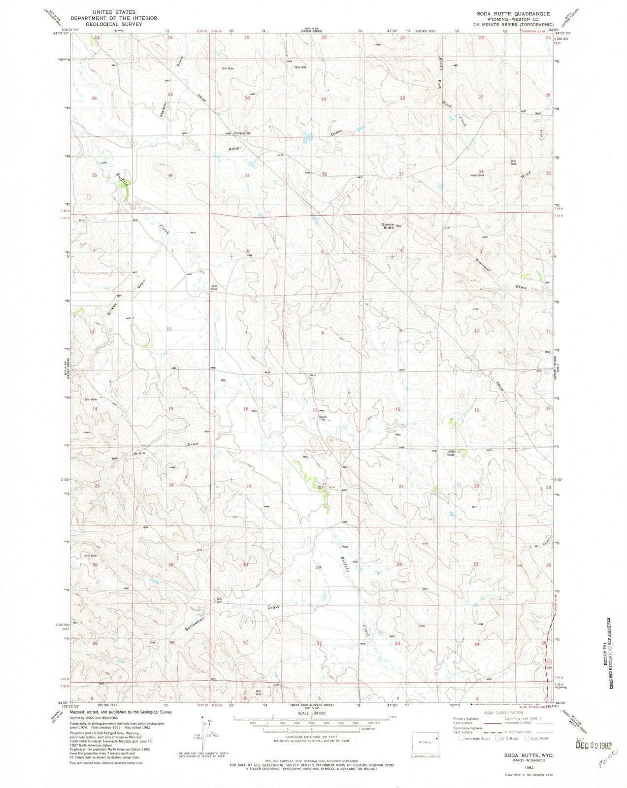 1982 Soda Butte, WY - Wyoming - USGS Topographic Map