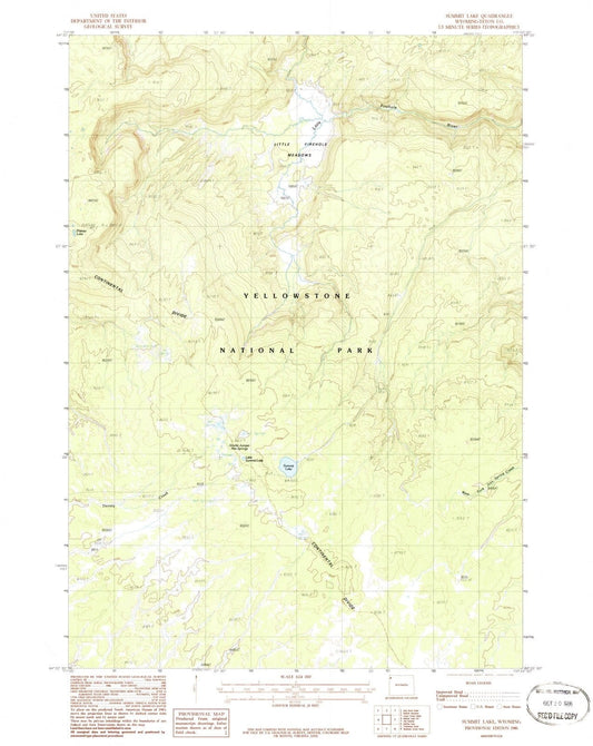 1986 Summit Lake, WY - Wyoming - USGS Topographic Map
