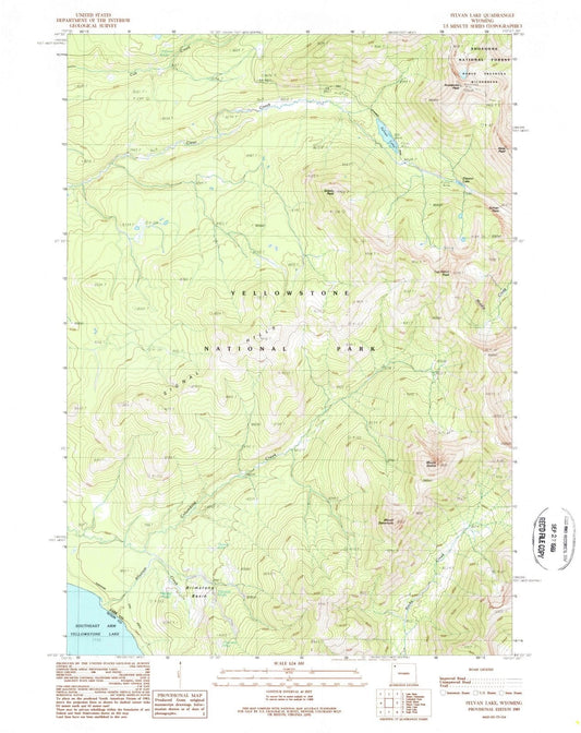 1989 Sylvan Lake, WY - Wyoming - USGS Topographic Map