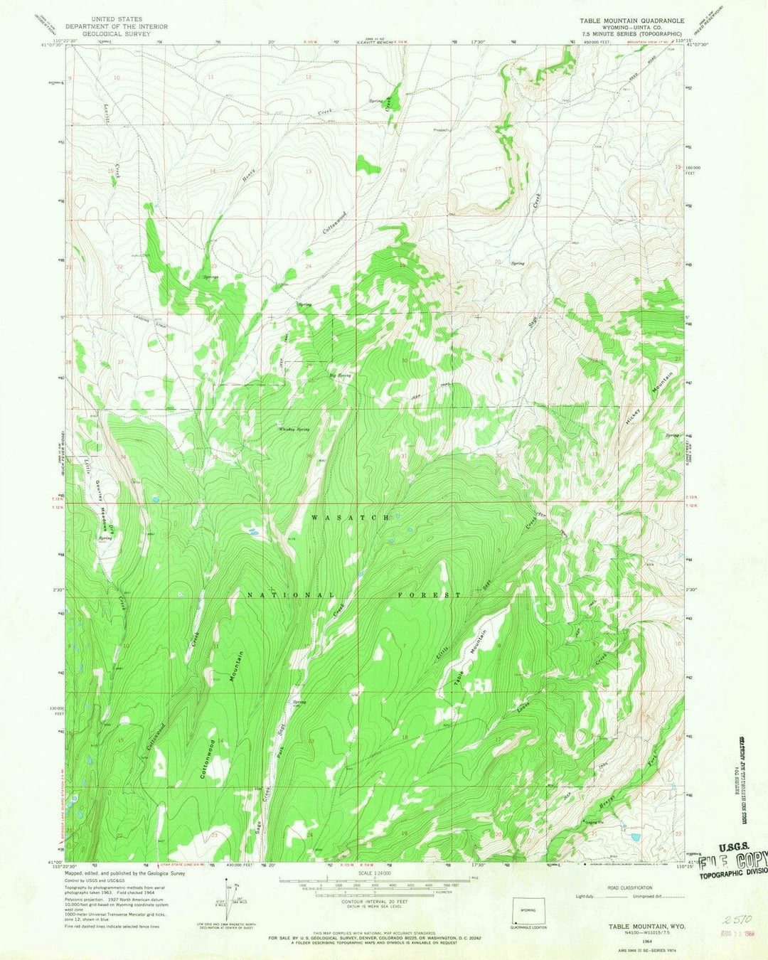 1964 Table Mountain, WY - Wyoming - USGS Topographic Map