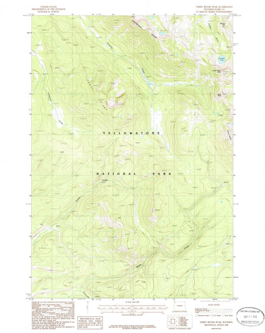 1986 Three Rivers Peak, WY - Wyoming - USGS Topographic Map