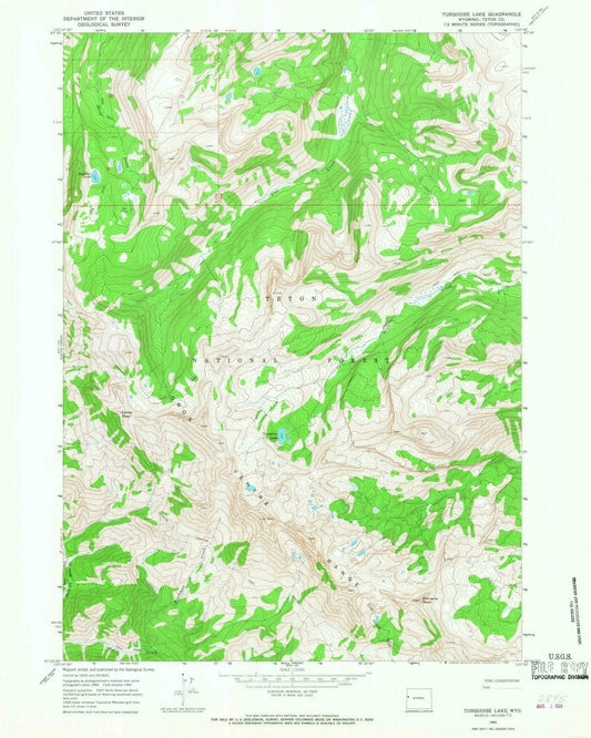 1965 Turquoise Lake, WY - Wyoming - USGS Topographic Map