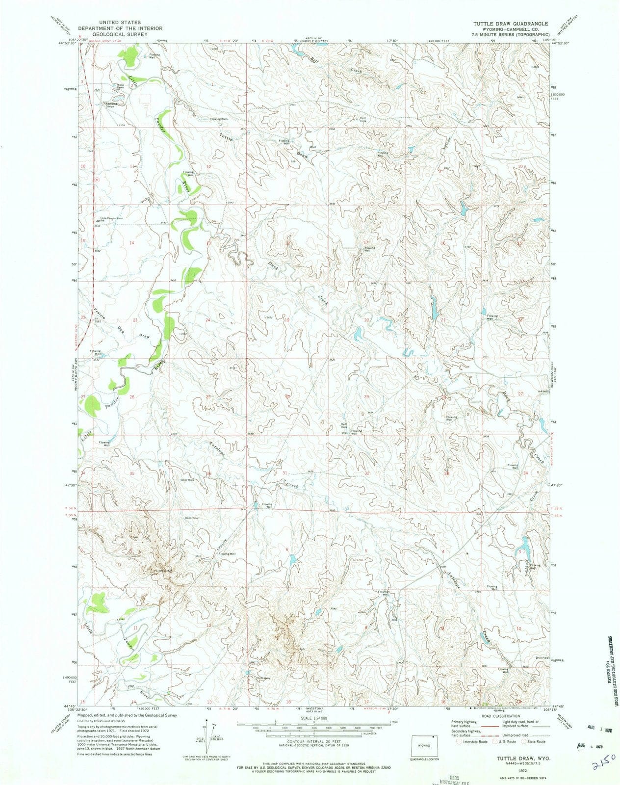 1972 Tuttleraw, WY - Wyoming - USGS Topographic Map