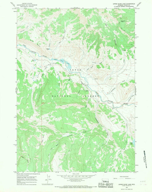 1965 Upper Slide Lake, WY - Wyoming - USGS Topographic Map