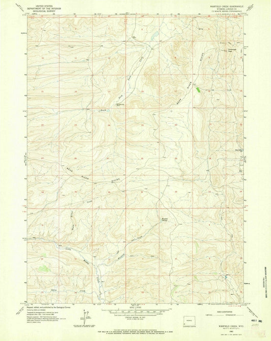 1962 Warfield Creek, WY - Wyoming - USGS Topographic Map