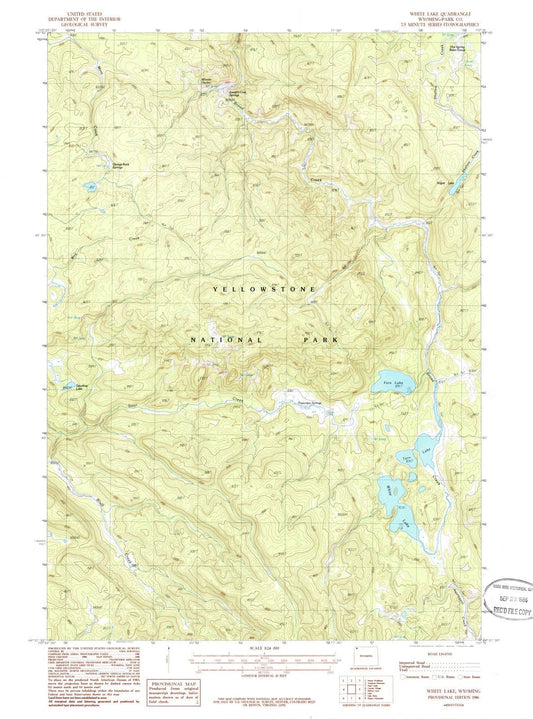 1986 White Lake, WY - Wyoming - USGS Topographic Map