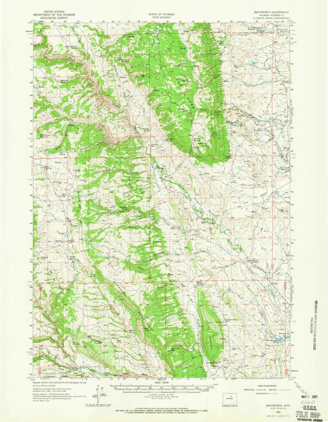 1963 Mayoworth, WY - Wyoming - USGS Topographic Map