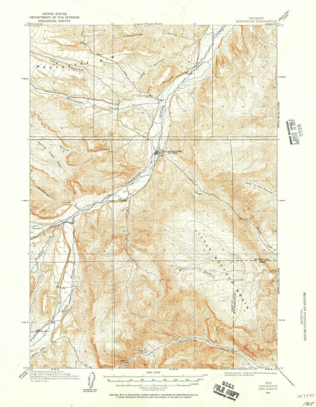 1911 Meeteetse, WY - Wyoming - USGS Topographic Map