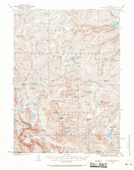 1937 Moccasin Lake, WY - Wyoming - USGS Topographic Map