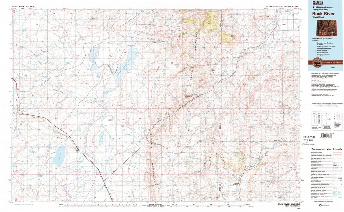 1982 Rock River, WY - Wyoming - USGS Topographic Map