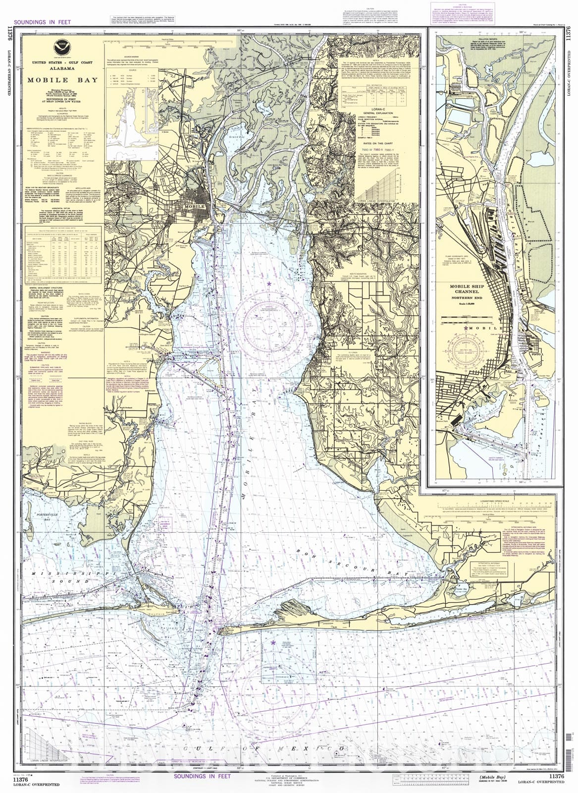 Mobile Bay Nautical Chart 1995 - Made-to-Order Historical Map Print