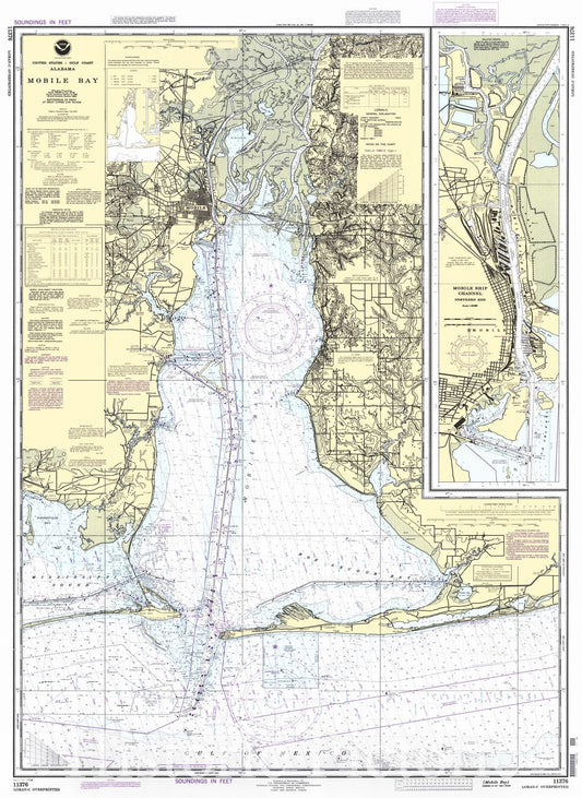 Mobile Bay Nautical Chart 1995 - Made-to-Order Historical Map Print